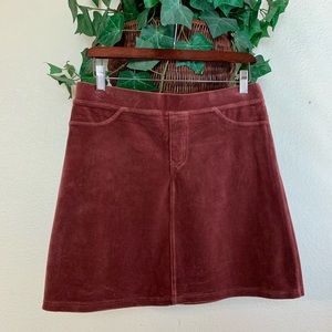 HUE Brown Velour Mini Skirt - Medium